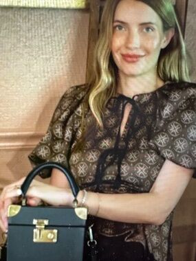 ANTONIO MELANI X Courtney Grow Delphine Medallion Ruffle Blouse. NWOT